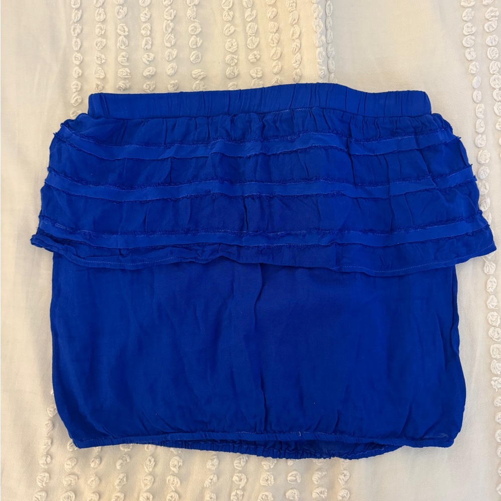Blue Strapless Top